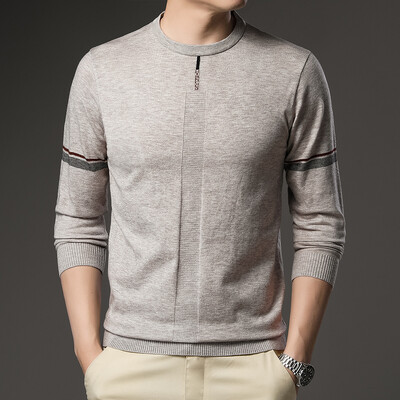 Νέο Ανδρικό πουλόβερ Μόδα Μονόχρωμο Ζεστό Πουλόβερ Business Casual Ανδρικό πουλόβερ με λαιμόκοψη