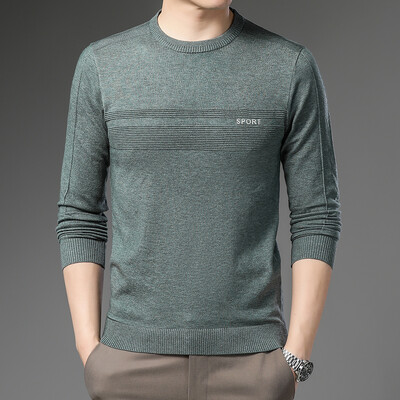 Νέο Ανδρικό πουλόβερ Μόδα Μονόχρωμο Ζεστό Πουλόβερ Business Casual Ανδρικό πουλόβερ με λαιμόκοψη