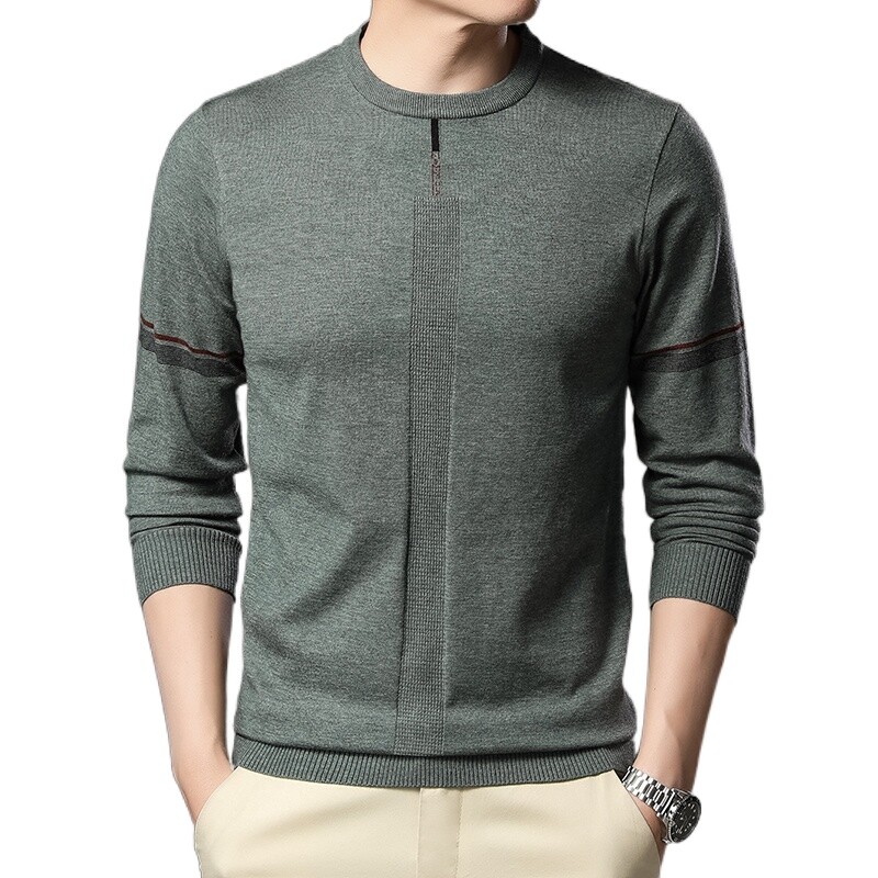 Νέο Ανδρικό πουλόβερ Μόδα Μονόχρωμο Ζεστό Πουλόβερ Business Casual Ανδρικό πουλόβερ με λαιμόκοψη