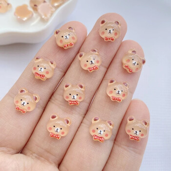 50 Stuks Glitter Nagel cartoon mixed color bear Hars 3d Nail Art Decoratie Studs Accessoires Benodigdheden