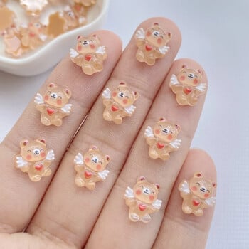 50 Stuks Glitter Nagel cartoon mixed color bear Hars 3d Nail Art Decoratie Studs Accessoires Benodigdheden