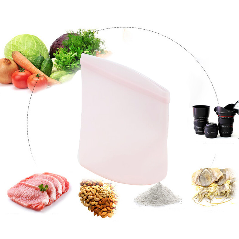 1PC Silikonska vrećica za pohranu hrane Višekratna stojeća vrećica s patentnim zatvaračem Nepropusni spremnici Vrećica za svježinu Vrećica za pohranu hrane Vrećica za svježinu