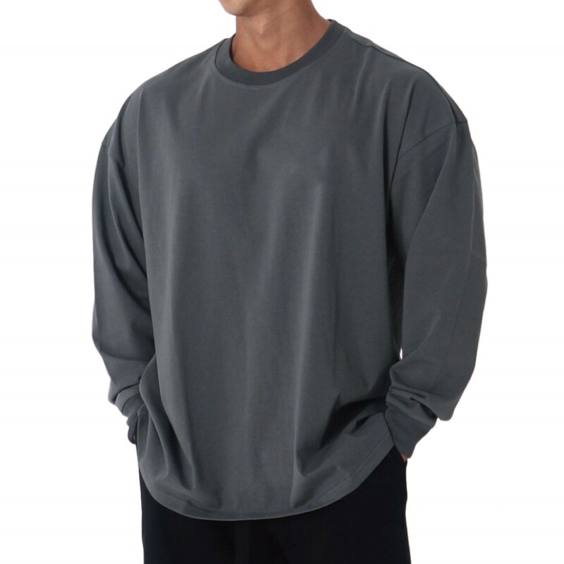 Ανδρικό λεπτό πουλόβερ μόδας μάρκας Loose Fit κοστούμι γυμναστικής Ελεύθερης προπόνησης Αθλητικό κοστούμι μακρυμάνικο μπλουζάκι πουλόβερ