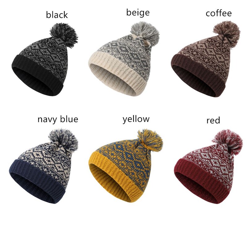 Skijaška kapa Unisex zimska topla muška pom pom kapa Pletena kapa s pom pom kapom Vunena kapa Kabelska kapa
