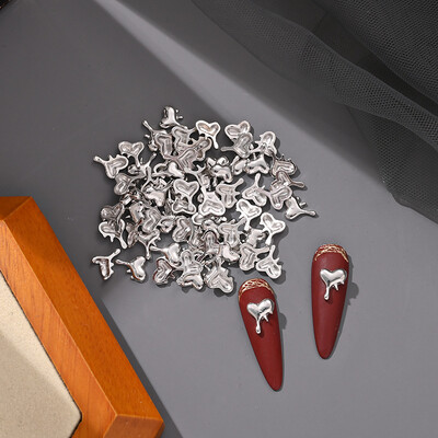 20 kom. Aluminijski mjesečev šarm za nokte 3D zlatno srebrna luksuzna zvijezda lava srce ljubavi metalni ukras za nokte DIY izuzetni dodaci za nokte