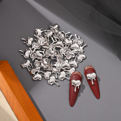 20 kom. Aluminijski mjesečev šarm za nokte 3D zlatno srebrna luksuzna zvijezda lava srce ljubavi metalni ukras za nokte DIY izuzetni dodaci za nokte