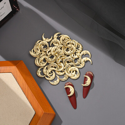 20 kom. Aluminijski mjesečev šarm za nokte 3D zlatno srebrna luksuzna zvijezda lava srce ljubavi metalni ukras za nokte DIY izuzetni dodaci za nokte