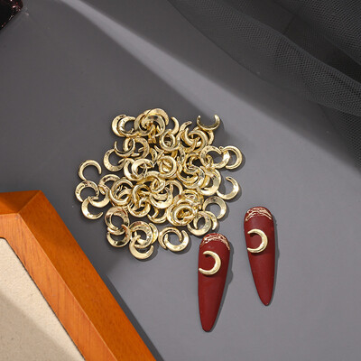 20 kom. Aluminijski mjesečev šarm za nokte 3D zlatno srebrna luksuzna zvijezda lava srce ljubavi metalni ukras za nokte DIY izuzetni dodaci za nokte