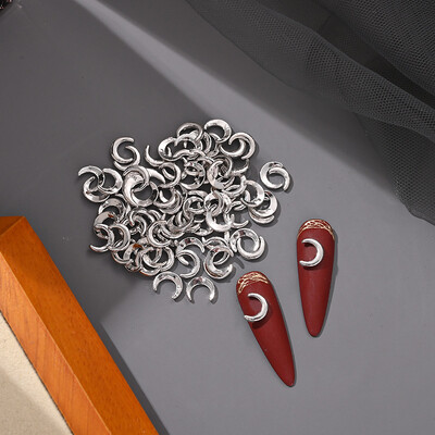 20 kom. Aluminijski mjesečev šarm za nokte 3D zlatno srebrna luksuzna zvijezda lava srce ljubavi metalni ukras za nokte DIY izuzetni dodaci za nokte