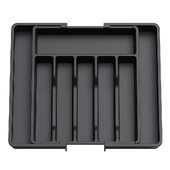 Organizator ladice za srebrninu Proširivi pladanj za posuđe za kuhinju Podesivi držač za jelo i pribor za jelo Crni organizator za pribor za jelo