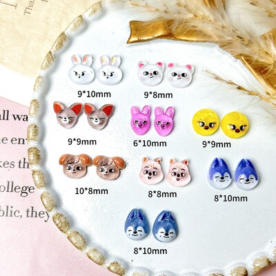 Animacinis filmas Mielas triušio katės nagų dailės žavesys Juokingi posakiai Žavingi triušio nagų papuošimai, skirti „pasidaryk pats“ plaukų segtukų nagams aksesuarai