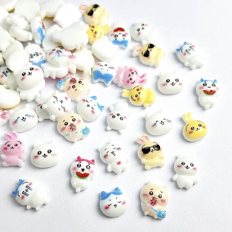 Animacinis filmas Mielas triušio katės nagų dailės žavesys Juokingi posakiai Žavingi triušio nagų papuošimai, skirti „pasidaryk pats“ plaukų segtukų nagams aksesuarai