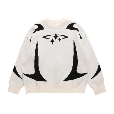 Muška vintage pletena odjeća Y2K Stars Graphic Puloveri Zimski Harajuku preveliki pulover pulover Unisex estetska ležerna odjeća