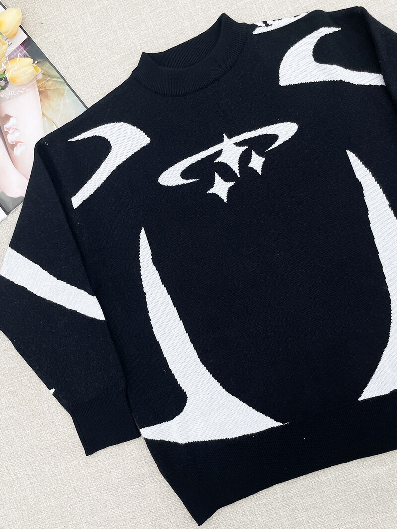Muška vintage pletena odjeća Y2K Stars Graphic Puloveri Zimski Harajuku preveliki pulover pulover Unisex estetska ležerna odjeća