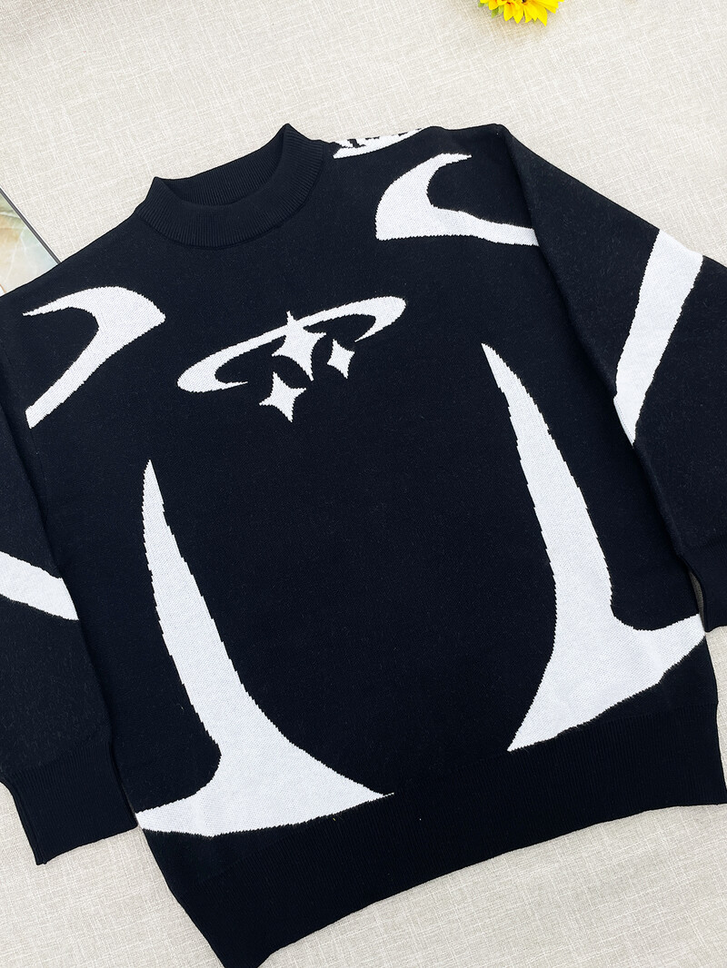Muška vintage pletena odjeća Y2K Stars Graphic Puloveri Zimski Harajuku preveliki pulover pulover Unisex estetska ležerna odjeća