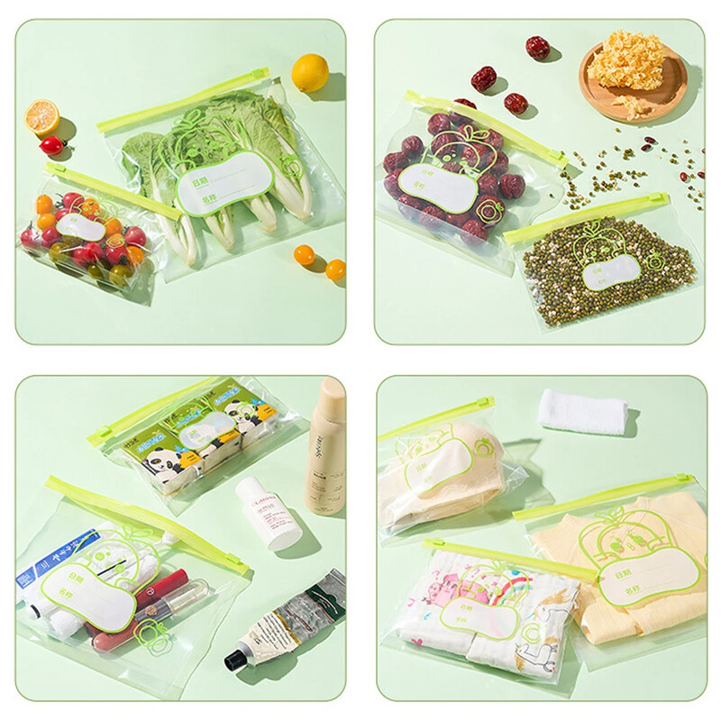 Επαναχρησιμοποιήσιμη τσάντα με φερμουάρ Διαφανής τσάντα αποθήκευσης ποιότητας τροφίμων με σφράγιση φερμουάρ Πλαστικό δοχείο Ταξίδι Καταψύκτης Κουζίνα Κάμπινγκ