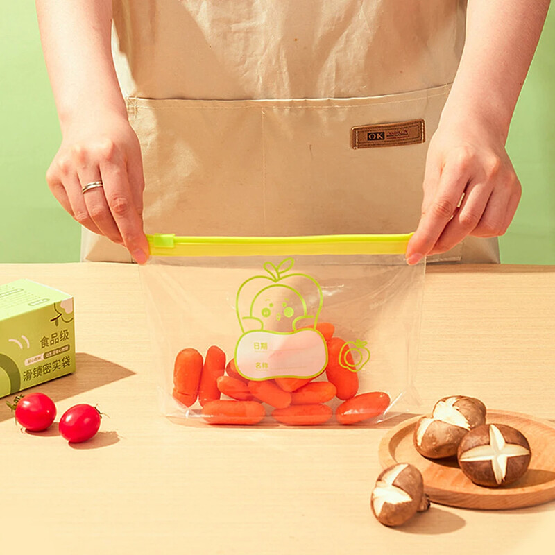 Επαναχρησιμοποιήσιμη τσάντα με φερμουάρ Διαφανής τσάντα αποθήκευσης ποιότητας τροφίμων με σφράγιση φερμουάρ Πλαστικό δοχείο Ταξίδι Καταψύκτης Κουζίνα Κάμπινγκ