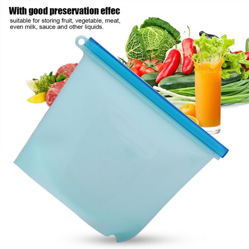 1000ml Επαναχρησιμοποιήσιμη σιλικόνη τσάντα αποθήκευσης κατηγορίας τροφίμων Μεσημεριανό σάντουιτς σνακ Υγρό μεσημεριανό Σακούλες κατάψυξης φρούτων με φερμουάρ 4 χρώματα