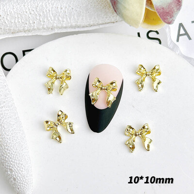 20 komada privjesaka za nokte od metalne legure Flatback Zlatno srebrna mašna Ukrasi za nokte DIY za akrilne dodatke za nokte