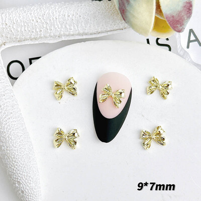 20 komada privjesaka za nokte od metalne legure Flatback Zlatno srebrna mašna Ukrasi za nokte DIY za akrilne dodatke za nokte