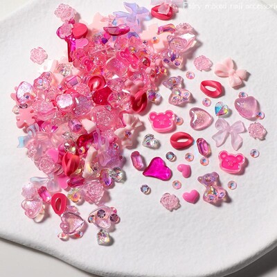 50 komada Mix Svjetleći ružin cvijet Nail Art Charms Mjesec Zvijezda Srce Aurora Butterfly Ukrasi za nokte Charms Y2K DIY dijelovi za manikuru