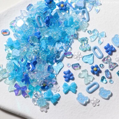 50 komada Mix Svjetleći ružin cvijet Nail Art Charms Mjesec Zvijezda Srce Aurora Butterfly Ukrasi za nokte Charms Y2K DIY dijelovi za manikuru