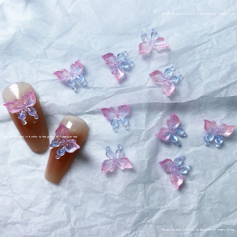 50 komada Mix Svjetleći ružin cvijet Nail Art Charms Mjesec Zvijezda Srce Aurora Butterfly Ukrasi za nokte Charms Y2K DIY dijelovi za manikuru