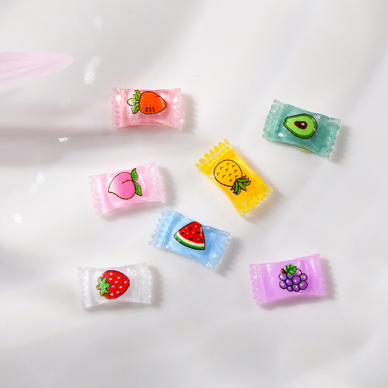 20 τμχ Mixed Candy Fruits Διακοσμητικά νυχιών 3D Cute Nails Art Charms 5*9mm Cartoon Ρητίνη Διακοσμήσεις Αξεσουάρ στρας νυχιών