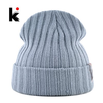 Μαλακά πλεκτά καπέλα Beanie για άνδρες Γυναικεία Φθινόπωρο Χειμώνας Unisex Skullies Beanies Fashion Hip Hop Gorros Καπέλα 11 Χρωμάτων