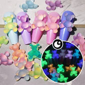 10kom svjetlećih u tami kawaii bombona, ružičastog medvjedića, ukrasa za nokte, makarona, svjetlećih dijelova od akrilnog kamenčića, pribora za uređenje noktiju