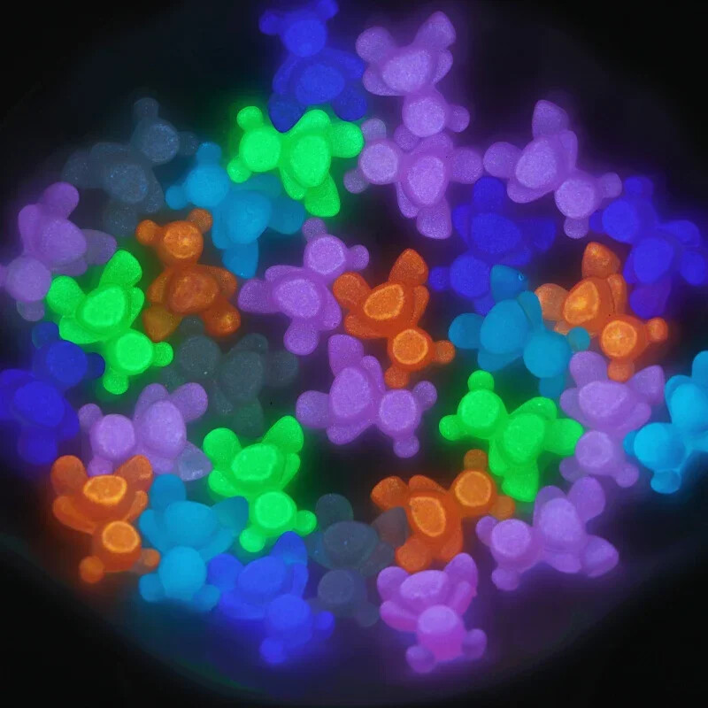 10kom svjetlećih u tami kawaii bombona, ružičastog medvjedića, ukrasa za nokte, makarona, svjetlećih dijelova od akrilnog kamenčića, pribora za uređenje noktiju