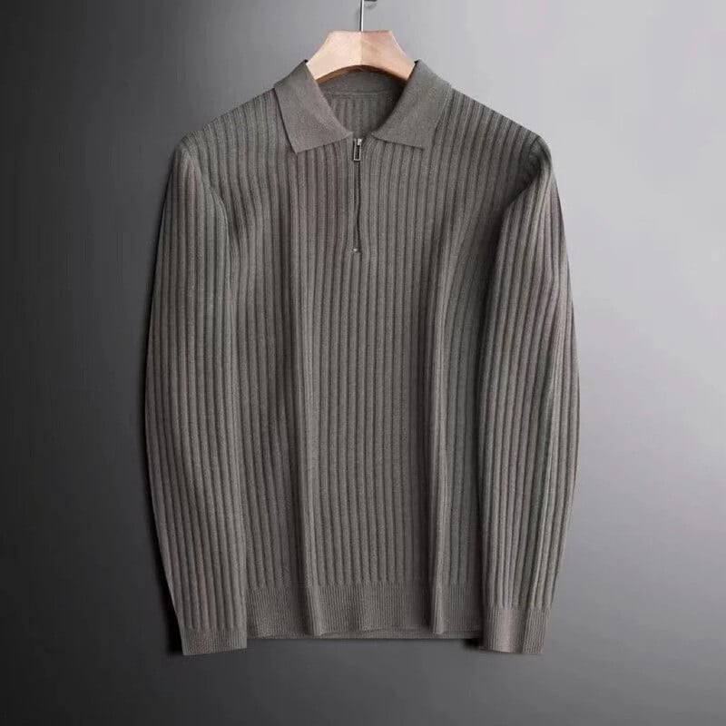 Pletena polo majica na preklopni izrez Topli džemper s džepovima Muškarci Jesen Zima Poslovna majica s poluzatvaračem Top Trendy