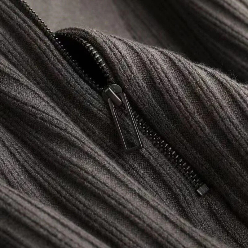 Pletena polo majica na preklopni izrez Topli džemper s džepovima Muškarci Jesen Zima Poslovna majica s poluzatvaračem Top Trendy