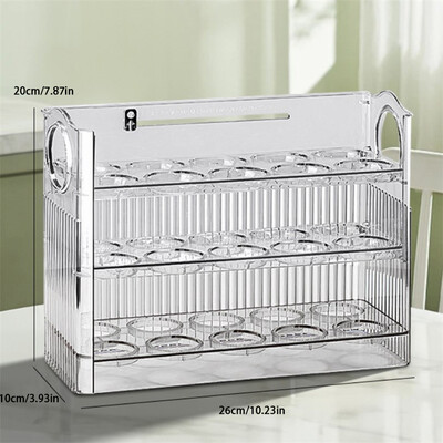 Κουτί αποθήκευσης αυγών 30 Grids Θήκη αυγών Μεγάλης χωρητικότητας Οργανωτής δίσκου αυγών Διαφανές οικιακό δοχείο αυγών για ψυγείο