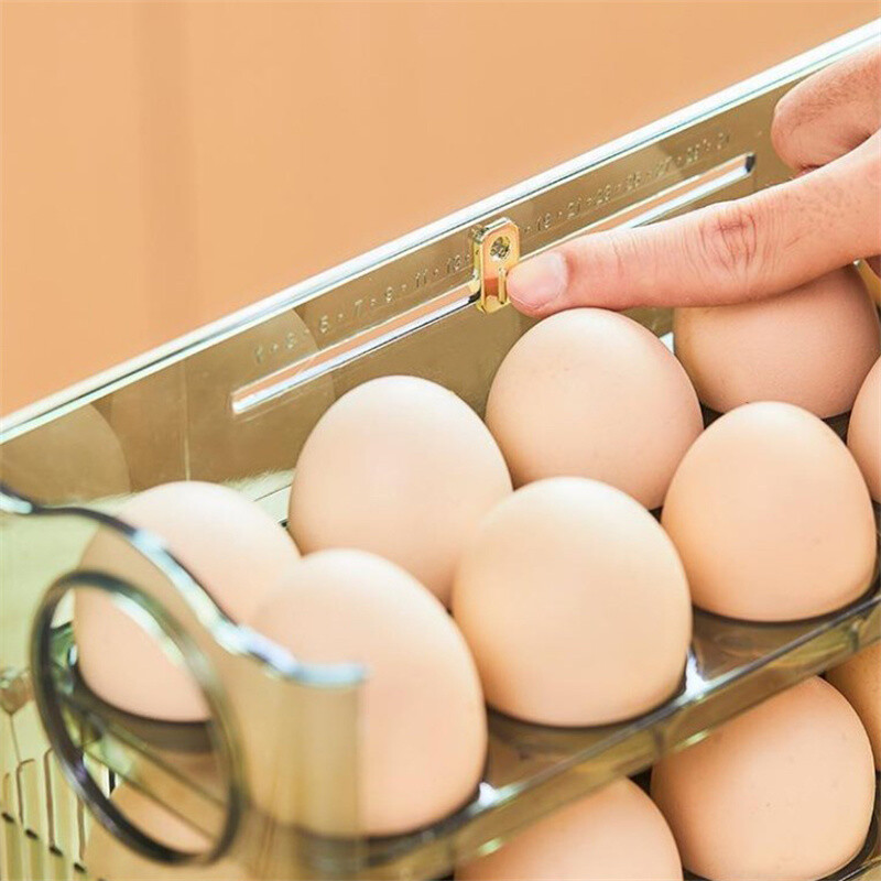 Κουτί αποθήκευσης αυγών 30 Grids Θήκη αυγών Μεγάλης χωρητικότητας Οργανωτής δίσκου αυγών Διαφανές οικιακό δοχείο αυγών για ψυγείο