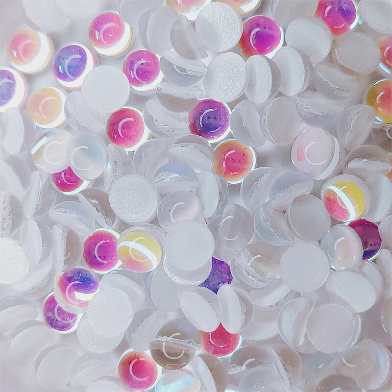 Fluorescentne noktilucentne, bez hitnih popravka, 3D sjajne kristalne staklene hemisferične sirenske perle ukrasi za nokte svih veličina