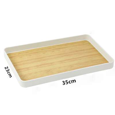 Δίσκος αποθήκευσης με μοτίβο μπαμπού απομίμησης PP Ιαπωνικού στιλ Ορθογώνιο παχύρρευστο πιάτο τσαγιέρα Πολυλειτουργικά εργαλεία αποθήκευσης κουζίνας