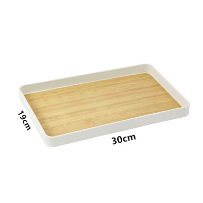 Δίσκος αποθήκευσης με μοτίβο μπαμπού απομίμησης PP Ιαπωνικού στιλ Ορθογώνιο παχύρρευστο πιάτο τσαγιέρα Πολυλειτουργικά εργαλεία αποθήκευσης κουζίνας