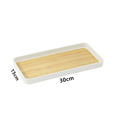 Δίσκος αποθήκευσης με μοτίβο μπαμπού απομίμησης PP Ιαπωνικού στιλ Ορθογώνιο παχύρρευστο πιάτο τσαγιέρα Πολυλειτουργικά εργαλεία αποθήκευσης κουζίνας