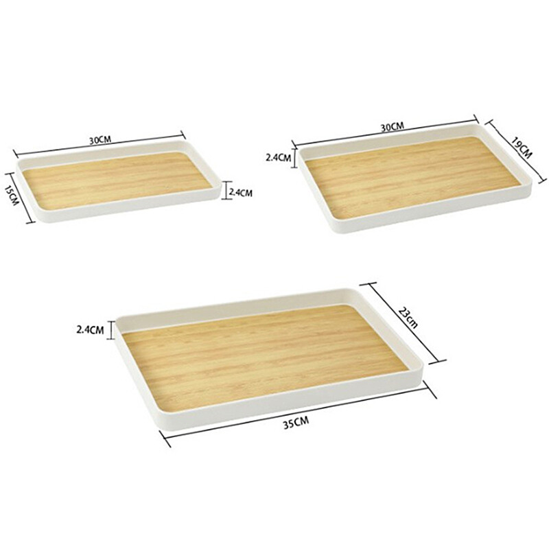 Δίσκος αποθήκευσης με μοτίβο μπαμπού απομίμησης PP Ιαπωνικού στιλ Ορθογώνιο παχύρρευστο πιάτο τσαγιέρα Πολυλειτουργικά εργαλεία αποθήκευσης κουζίνας