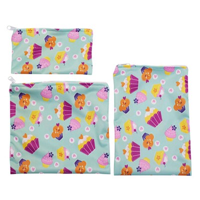 Υφασμάτινες τσάντες σνακ 3 τεμ. Επαναχρησιμοποιήσιμες τσάντες για σάντουιτς Τσάντα με φερμουάρ στο πλυντήριο πιάτων για πικ-νικ γραφείο στο σπίτι, Κάμπινγκ Πεζοπορία Ανθεκτικό