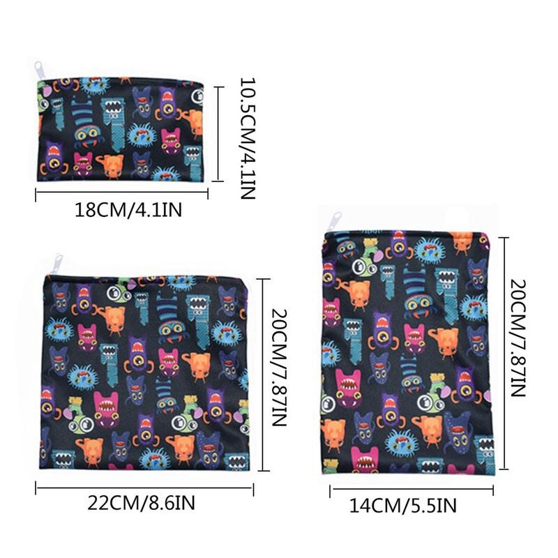 Υφασμάτινες τσάντες σνακ 3 τεμ. Επαναχρησιμοποιήσιμες τσάντες για σάντουιτς Τσάντα με φερμουάρ στο πλυντήριο πιάτων για πικ-νικ γραφείο στο σπίτι, Κάμπινγκ Πεζοπορία Ανθεκτικό