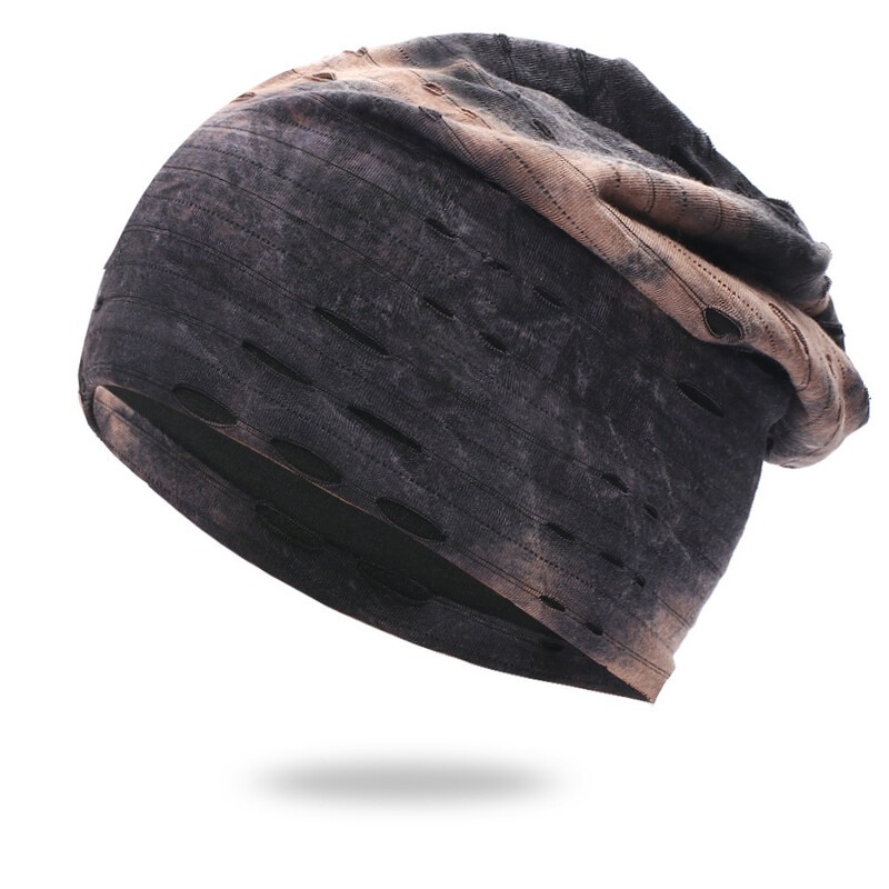 Beanies za muškarce Retro Tie Dye Hip Hop Hole Style Proljetne pletene Skullies Gradijent boja Harajuku Marama Skijaška kapa Šešir