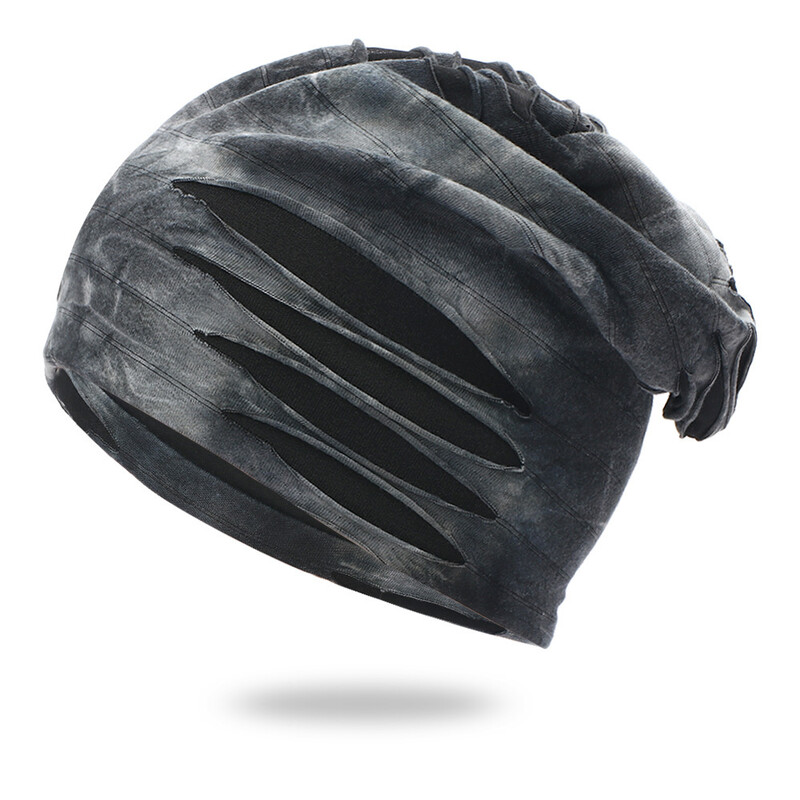 Beanies za muškarce Retro Tie Dye Hip Hop Hole Style Proljetne pletene Skullies Gradijent boja Harajuku Marama Skijaška kapa Šešir