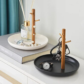 2024 Új skandináv bambuszfa ág tárolótálca nappali asztali kulcstartó ékszer kijelzőkeret