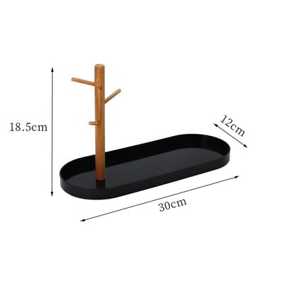 2024 Új skandináv bambuszfa ág tárolótálca nappali asztali kulcstartó ékszer kijelzőkeret