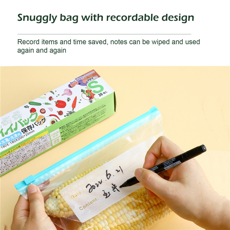 L/M/S Επαναχρησιμοποιήσιμες τσάντες αποθήκευσης με φερμουάρ Τσάντες με φερμουάρ Διαφανής τσάντα ποιότητας τροφίμων Οργανωτής δοχείων φρέσκων κόκκων φρούτων