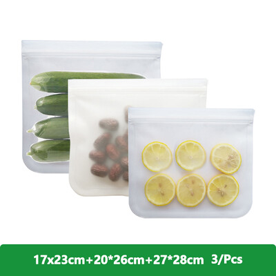 1/2/3/5 τμχ Σακούλες σιλικόνης κατάψυξης τροφίμων Επαναχρησιμοποιήσιμη τσάντα με φερμουάρ Αδιάβροχη τσάντα αποθήκευσης χωρίς BPA φρέσκια τσάντα για φαγητά κρέας φρούτων λαχανικών