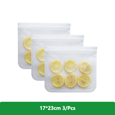 1/2/3/5 τμχ Σακούλες σιλικόνης κατάψυξης τροφίμων Επαναχρησιμοποιήσιμη τσάντα με φερμουάρ Αδιάβροχη τσάντα αποθήκευσης χωρίς BPA φρέσκια τσάντα για φαγητά κρέας φρούτων λαχανικών