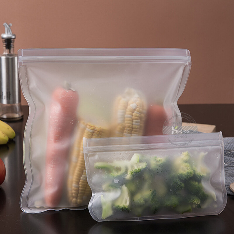 1/2/3/5 τμχ Σακούλες σιλικόνης κατάψυξης τροφίμων Επαναχρησιμοποιήσιμη τσάντα με φερμουάρ Αδιάβροχη τσάντα αποθήκευσης χωρίς BPA φρέσκια τσάντα για φαγητά κρέας φρούτων λαχανικών